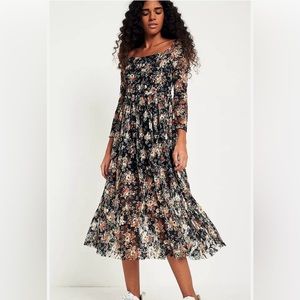Small Black floral midi dress from Urban Outfitters